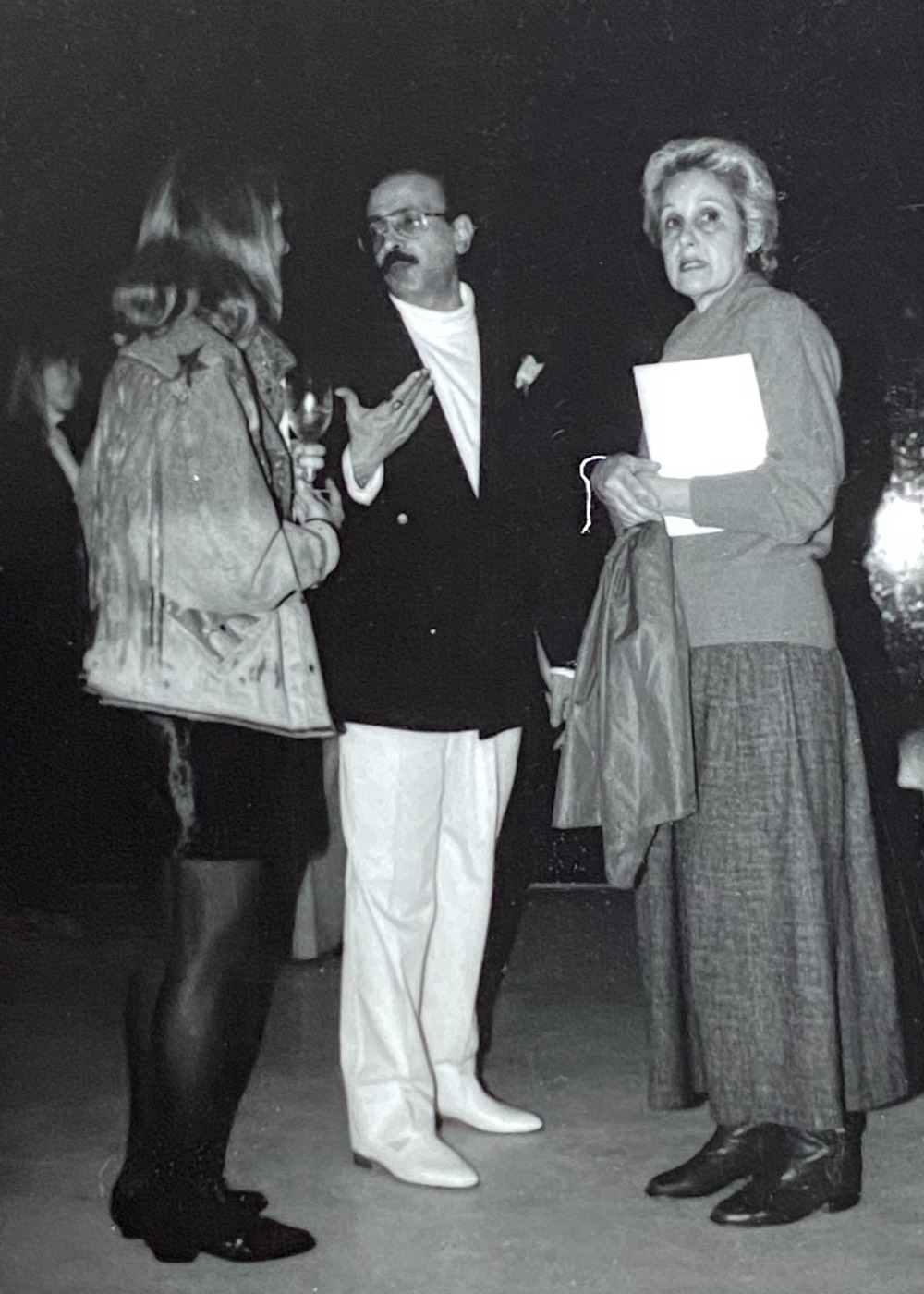 Basil Alkazzi with guests at the opening, Keith Green Gallery, New York, 1988